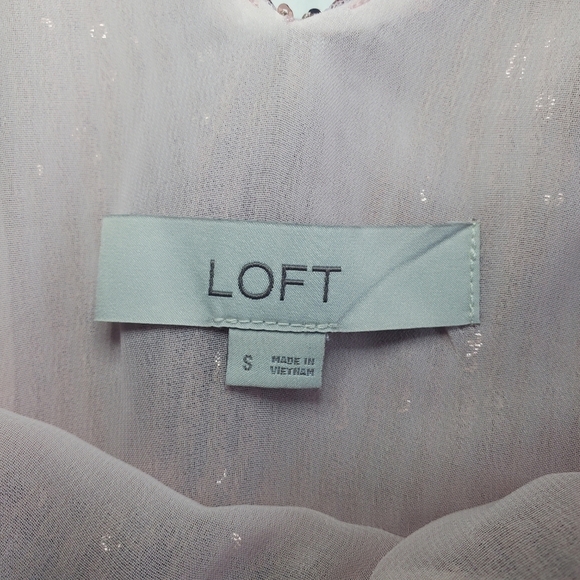 Loft Pink Sequin Top Sz S - Picture 7 of 9